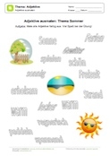 Adjektive ausmalen - Thema Sommer Adjektive ausmalen - Thema Sommer