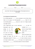 Lückentext (Personalpronomen) Lückentext (Personalpronomen)